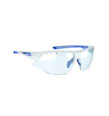AZR KROMIC GALIBIER White / Blue with blue photochromic lens cycling sunglasses