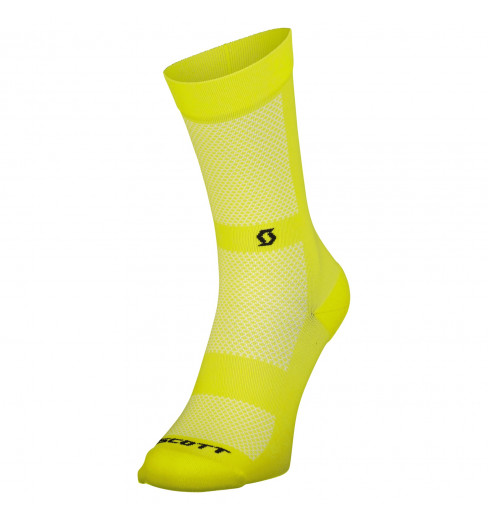 SCOTT 2025 Performance NO SHORTCUTS Crew Yellow cycling socks