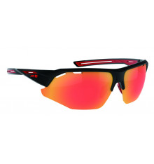 AZR KROMIC GALIBIER Black Matte red with iridescent photochromic lens cycling sunglasses
