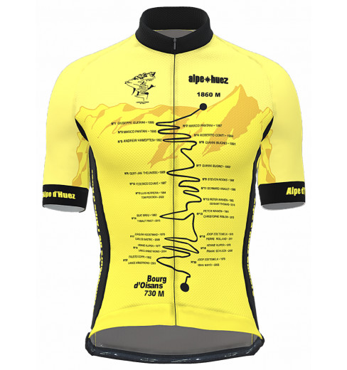 ALPE D'HUEZ maillot manches courtes Vainqueur jaune fluo 2024